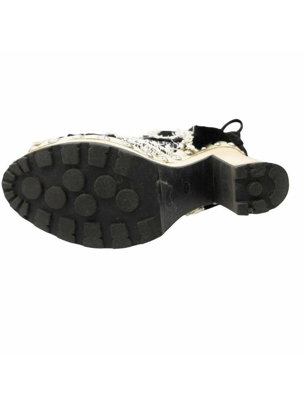 Chanel Long Boots Tweed Lapenfa CC Logo Wood Heel 35 - Picture 5 of 10